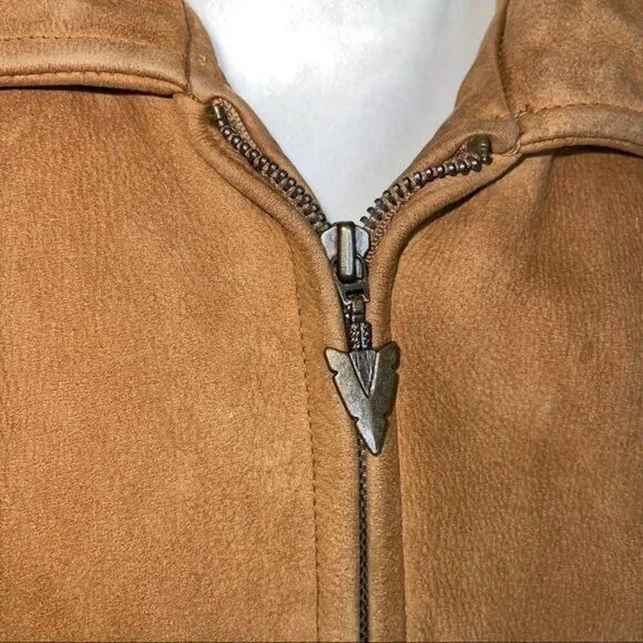 Beyond Sport California Moto Jacket Womens Small Leather Caramel Zip Sleeves - Picture 3 of 15